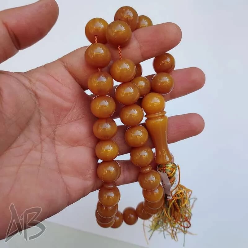تسبیح سندلوس 33 دانه کد 953 بودار تراش زیبا ظریف و خوشرنگ آقابزرگ — تصویر ۴
