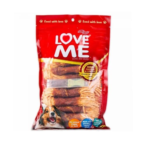 تشویقی سگ بالغ لاومی مرغ و هویج Love Me وزن 300 گرم