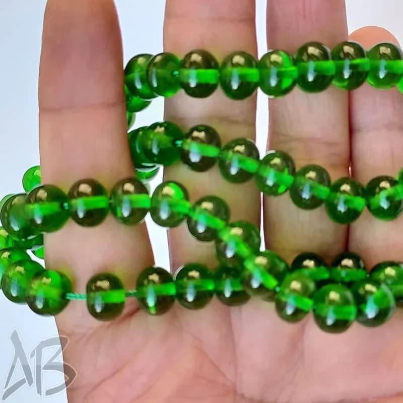 تسبیح سندلوس اصل 53 دانه بودار شلغمی سبز خوشرنگ کد 913 آقابزرگ — تصویر ۴