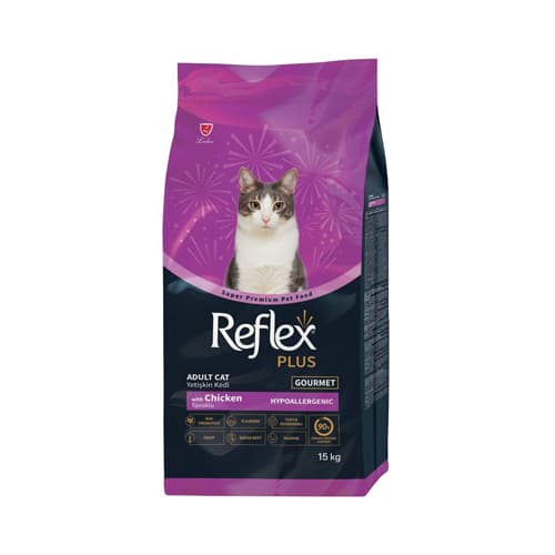 غذای خشک گربه بالغ رفلکس پلاس گورمت Reflex وزن 1 کیلوگرم (فله)