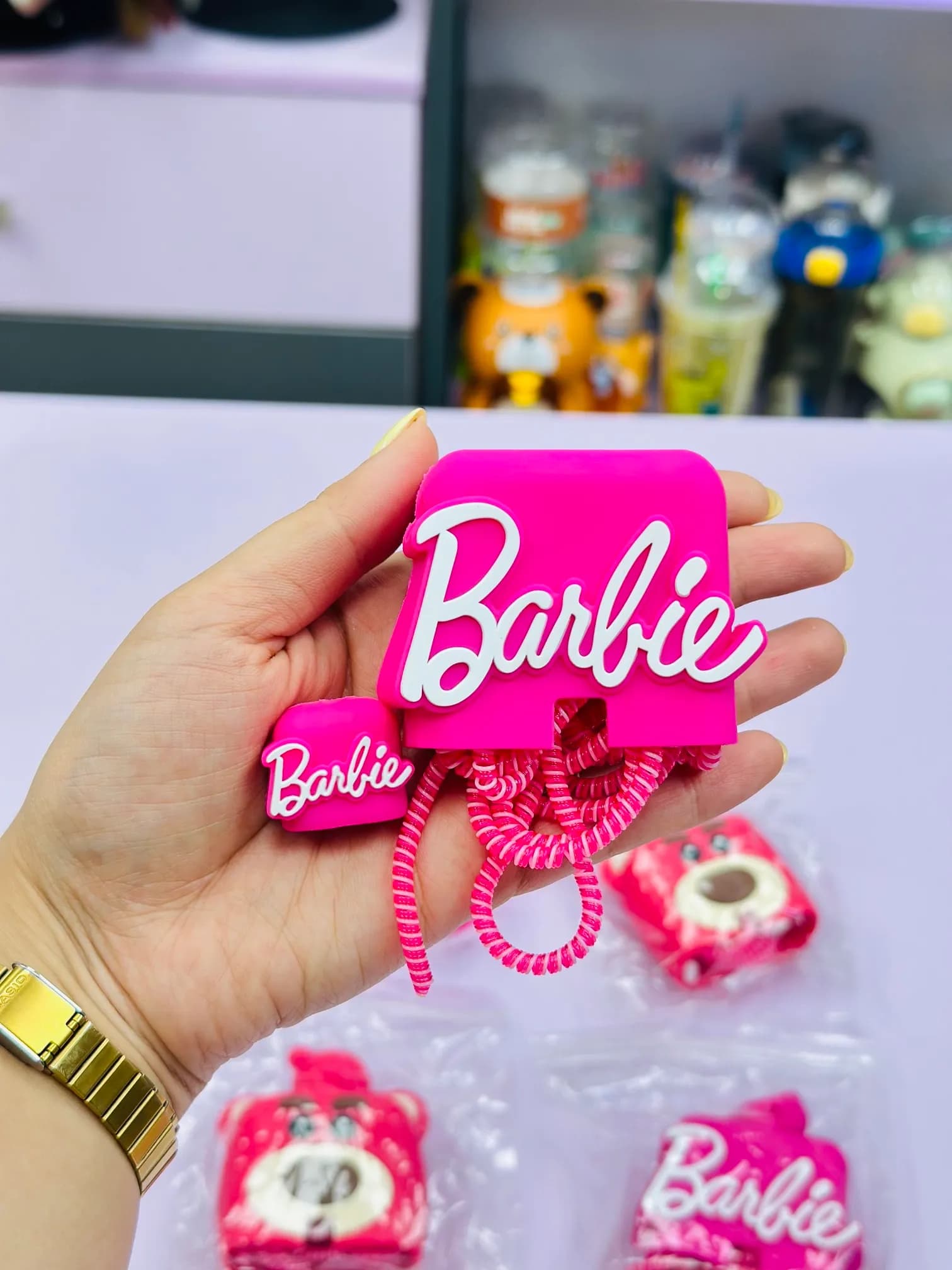 محافظ شارژر 4 تکه طرح باربی Barbie