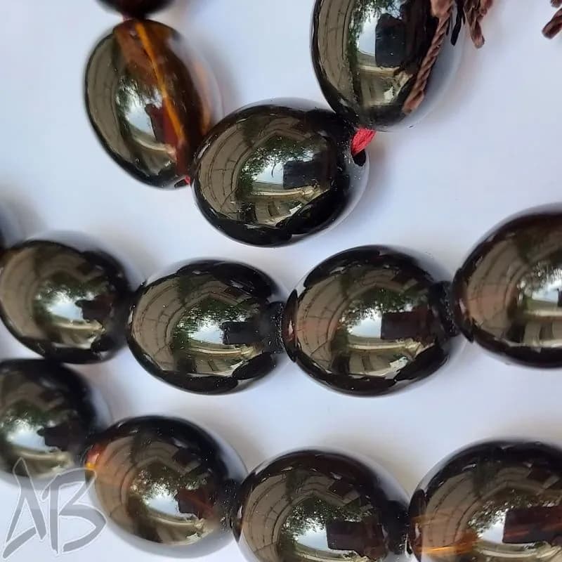 تسبیح سندلوس 33 دانه بودار تراش بیضی خوش تراش و بسیار زیبا کد 872 آقابزرگ — تصویر ۵
