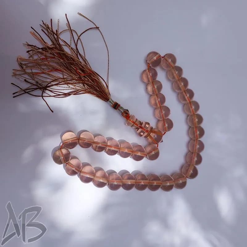 تسبیح سندلوس 33 دانه اپالین بودار تراش چرتکه ای قیچی بسیار زیبا کد 878 آقابزرگ — تصویر ۳
