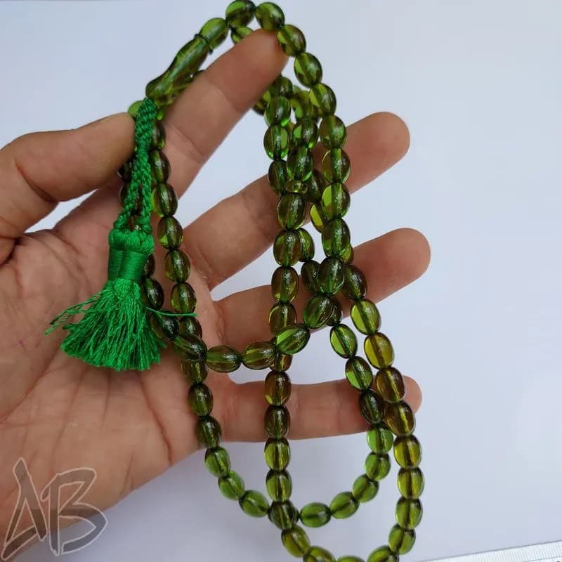 تسبیح سندلوس صد دانه (101 دانه) بودار تراش تخم مرغی زیبا کد 886 آقابزرگ — تصویر ۵