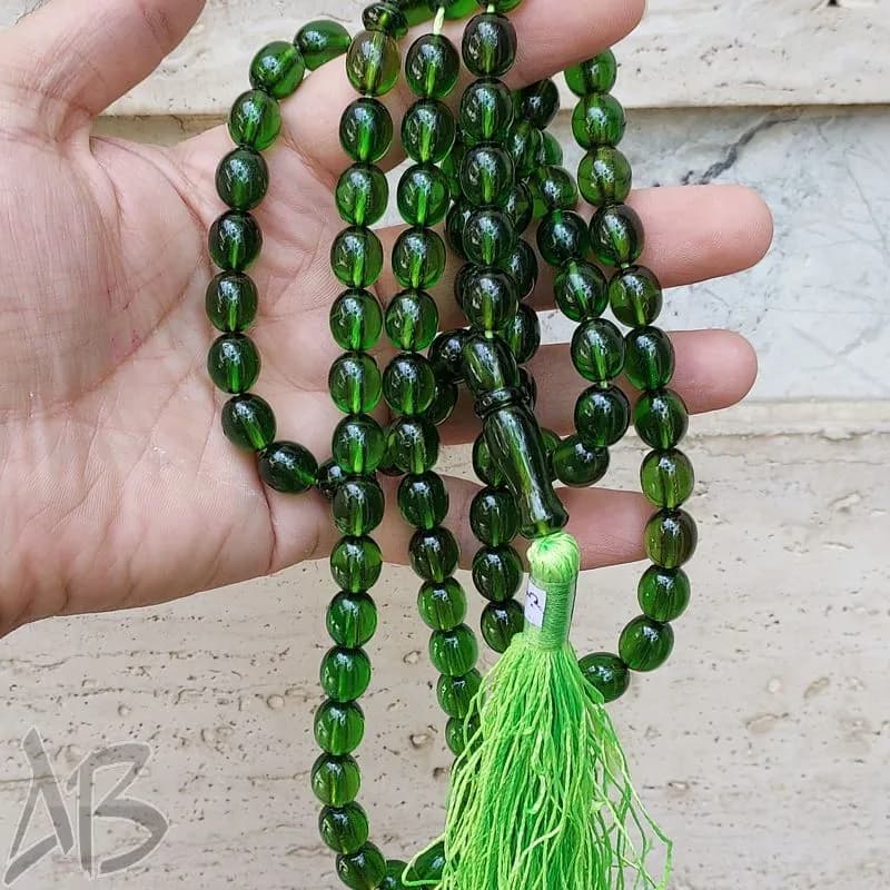 تسبیح سندلوس صد دانه (101 دانه) بودار تراش بیضی بسیار بلند کد 883 آقابزرگ — تصویر ۵