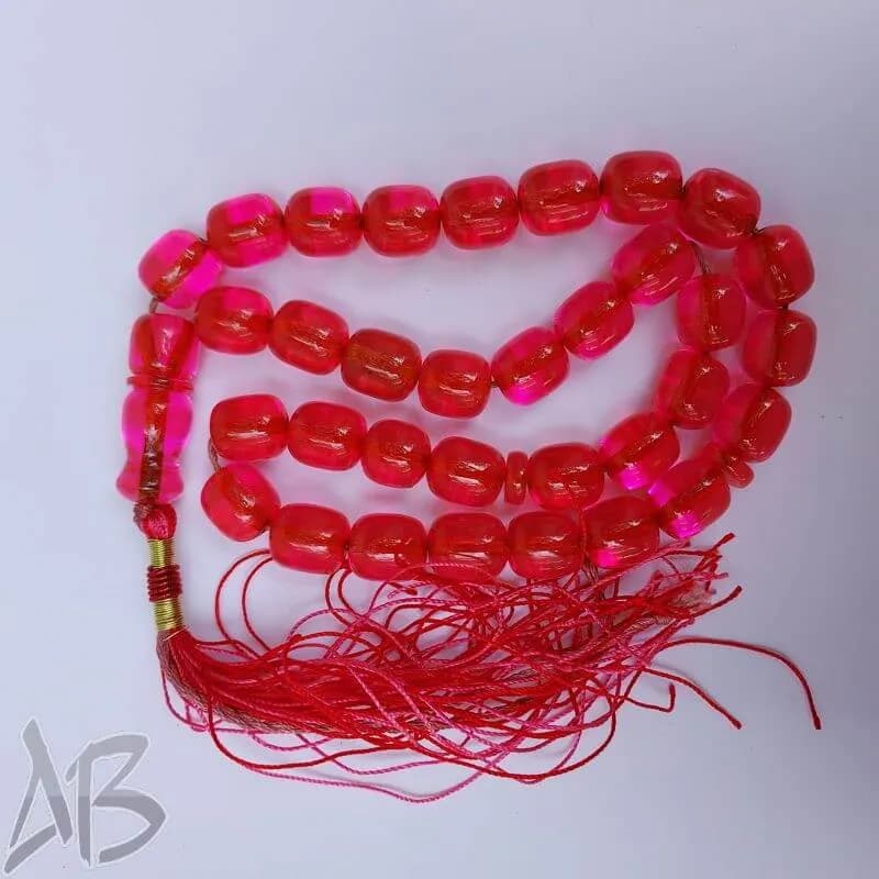 تسبیح سندلوس 33 دانه بودار تراش استوانه ای خاص شمش کمیاب کد 857 آقابزرگ — تصویر ۴