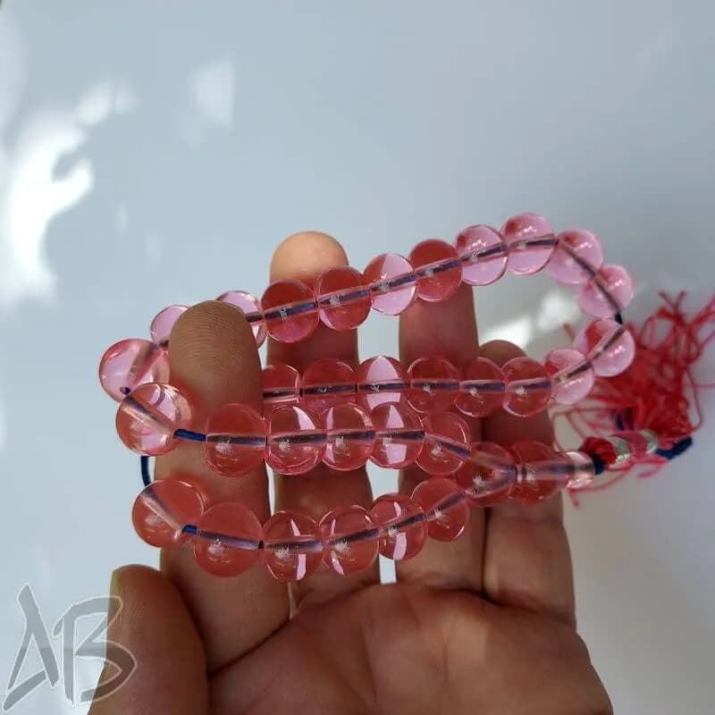 تسبیح سندلوس 33 دانه بودار اپالین خوشرنگ شلغمی تراش کردستان کد 867 آقابزرگ — تصویر ۲