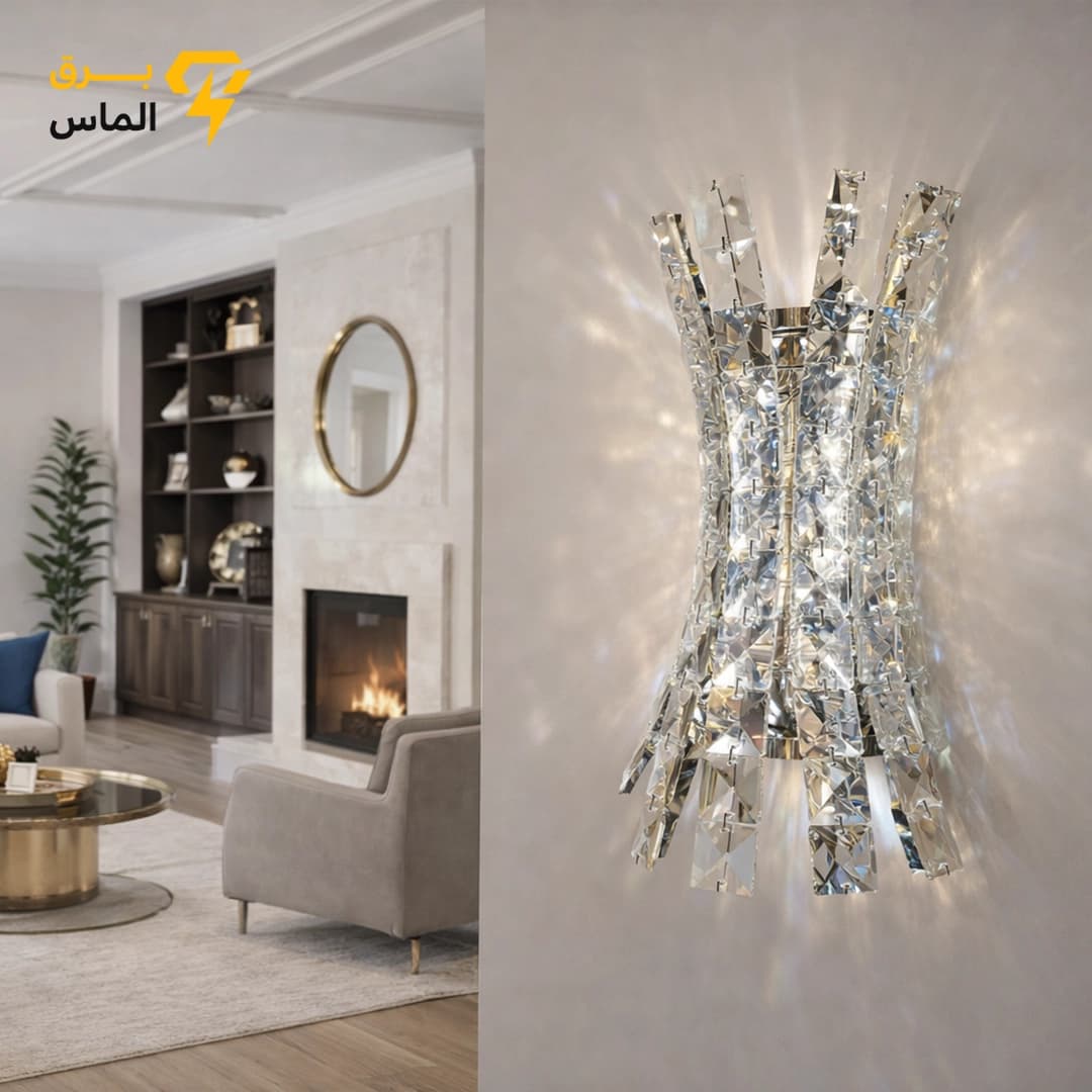 لوستر دیواری کریستالی تاج