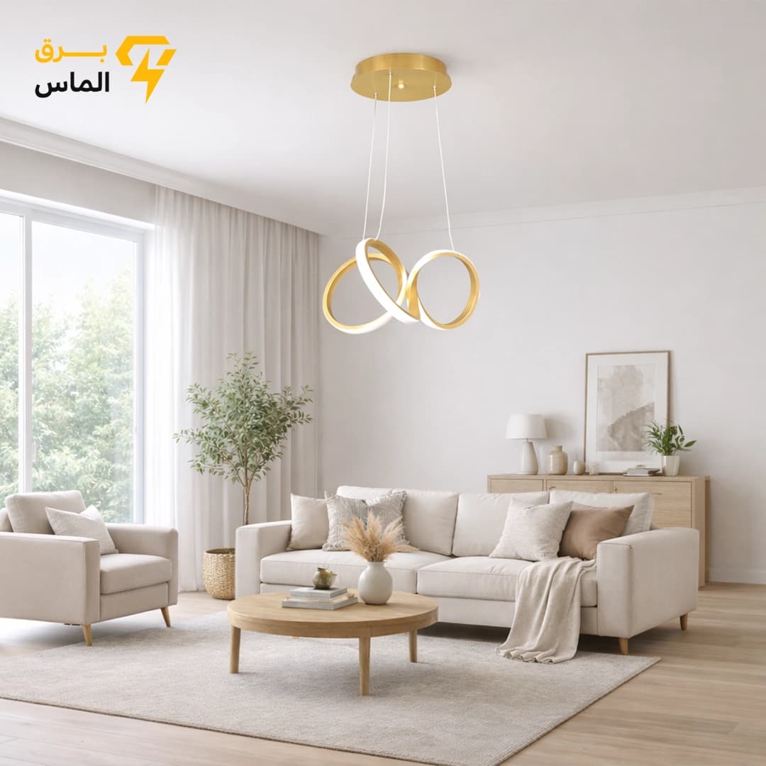 لوستر مدرن سه گل طلایی / آلومینیوم دایکاست / طلایی الکترواستاتیک وارداتی / ضمانت 2 ساله معتبر