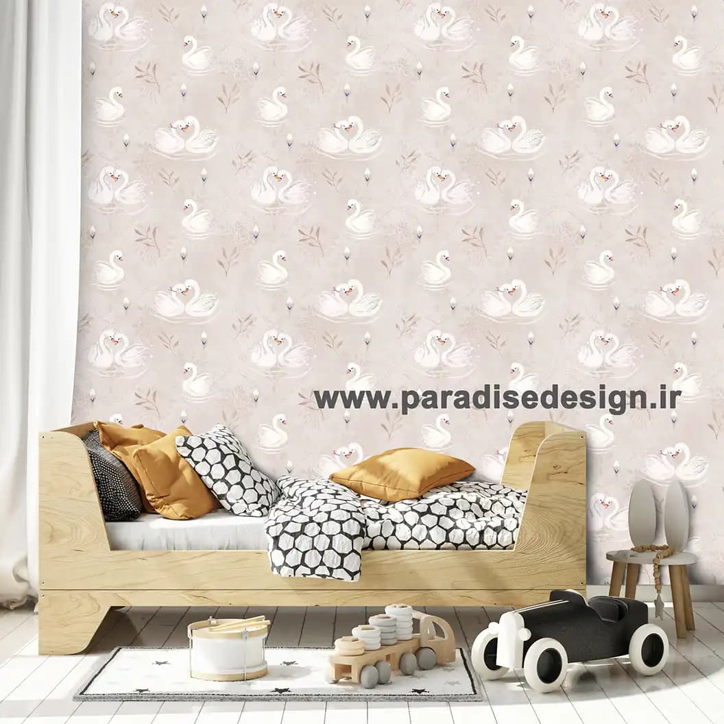 کاغذ دیواری کودک قوی سفید کد D59