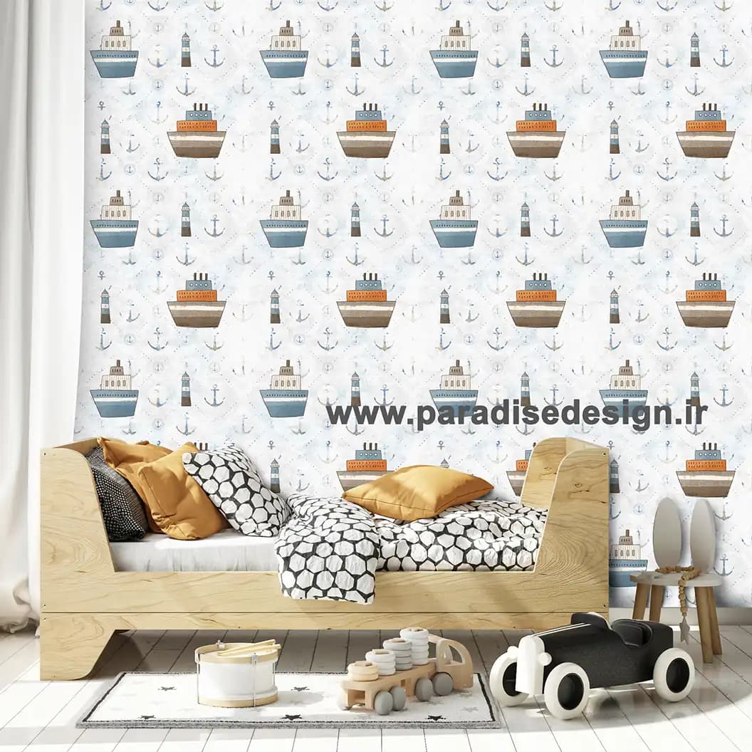 کاغذ دیواری کشتی و ناقوس کد D52