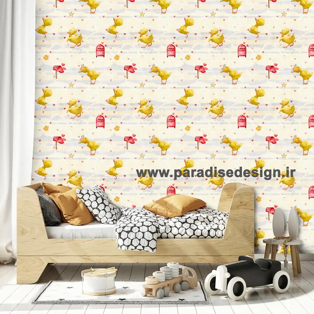 کاغذ دیواری جوجه اردک زرد کد D47