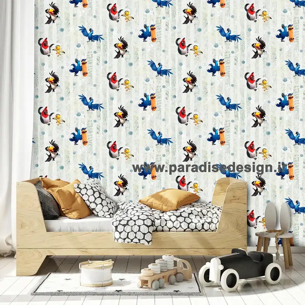 کاغذ دیواری کودک پرنده کد D32