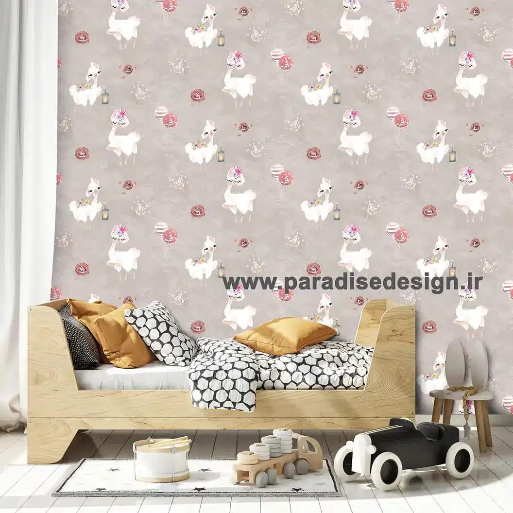کاغذ دیواری کودکانه طرح لاما کد D14
