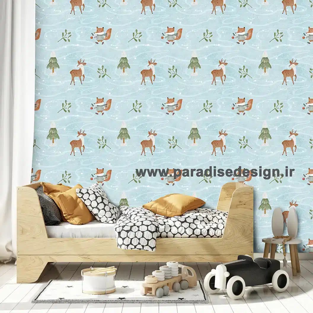 کاغذ دیواری کودک آهو کد D10