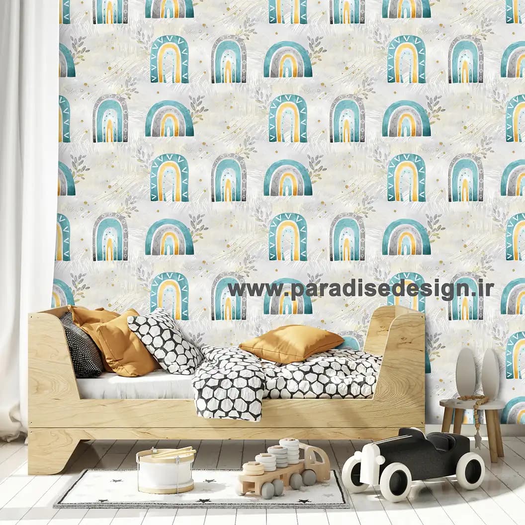 کاغذ دیواری اتاق کودک طرح هندسی کد D8