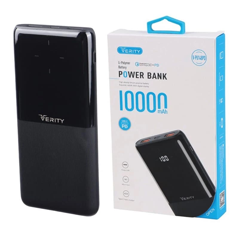 پاوربانک وریتی مدل V-PU148PD ظرفیت 10000 میلی آمپر — تصویر ۲