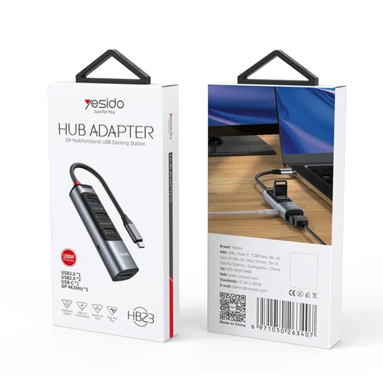 هاب 5 پورت usb-c یسیدو مدل HB23 — تصویر ۲