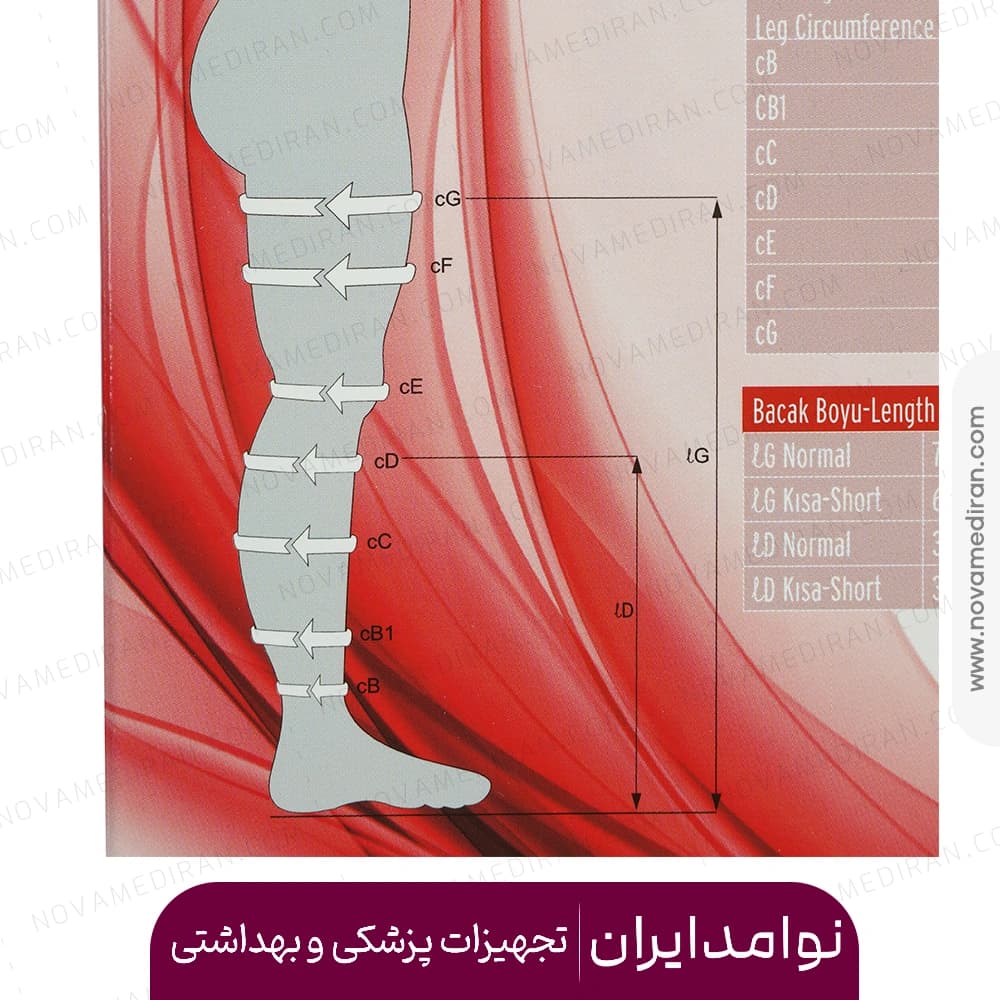 جوراب واریس بالای ران ترکیه‌ای پنجه باز AG برند varicease — تصویر ۵