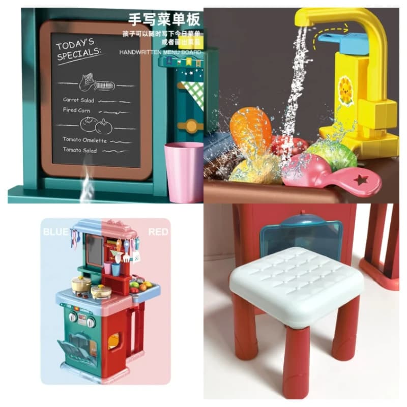ست آشپزخانه 64 قطعه اسباب بازی مدل Spraying kitchen cooking — تصویر ۳