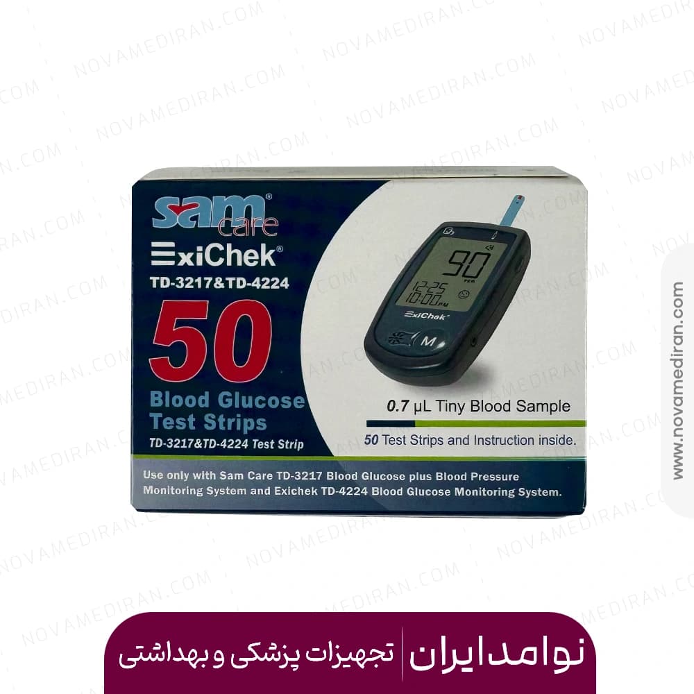 نوار تست قند اکسی چک بسته ۵۰ عددی