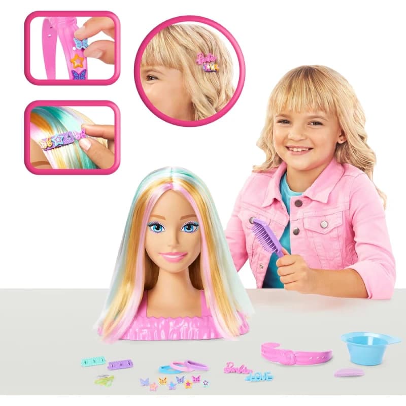 عروسک باربی سر آرایشی مدل Barbie Hair Design Bust کدJFG81MAT — تصویر ۵