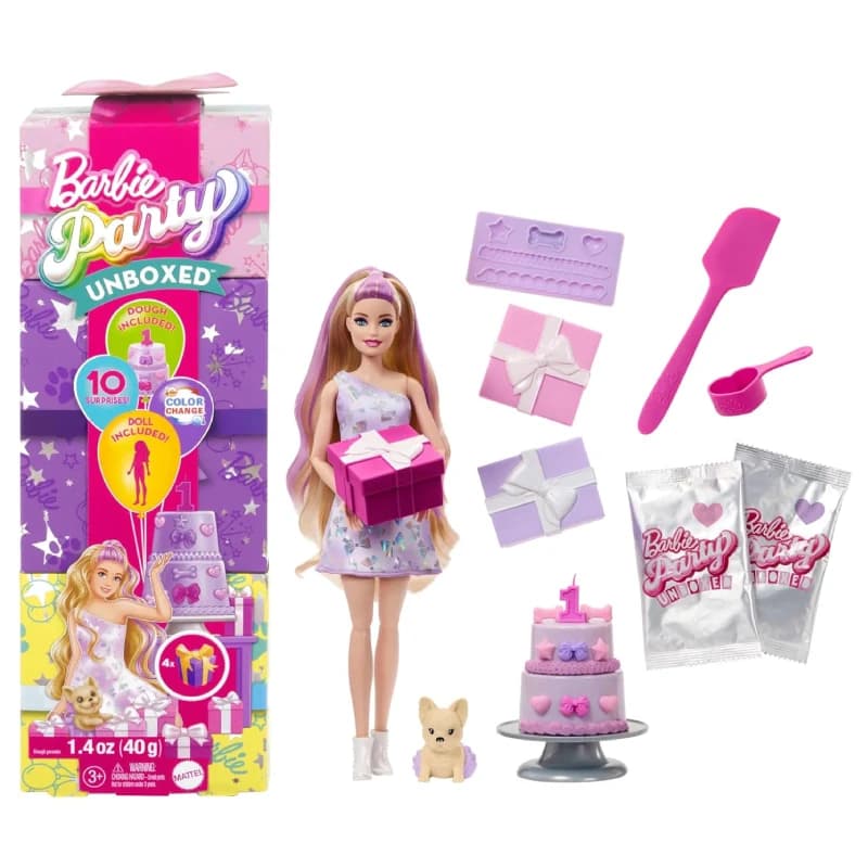 عروسک باربی Party Unboxed مدل My Dog’s Birthday کدJFG68MAT