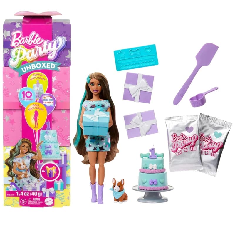 عروسک باربی party unboxed مدل my dog birthday کد JFG68