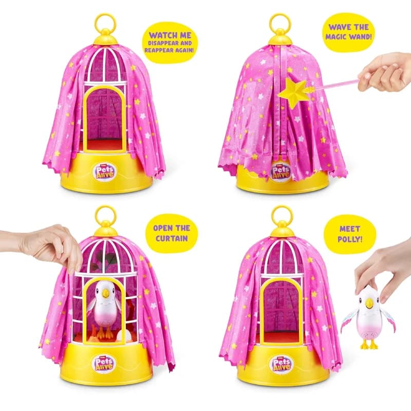 پرنده رباتیک سخنگو Pets Alive Polly مدل Magic Bird برند zuru — تصویر ۷