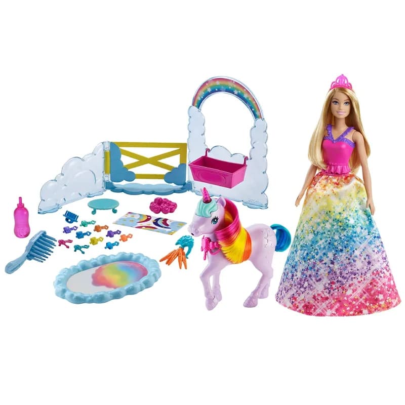 عروسک باربی مدل Barbie Dreamtopia Doll And Unicorn