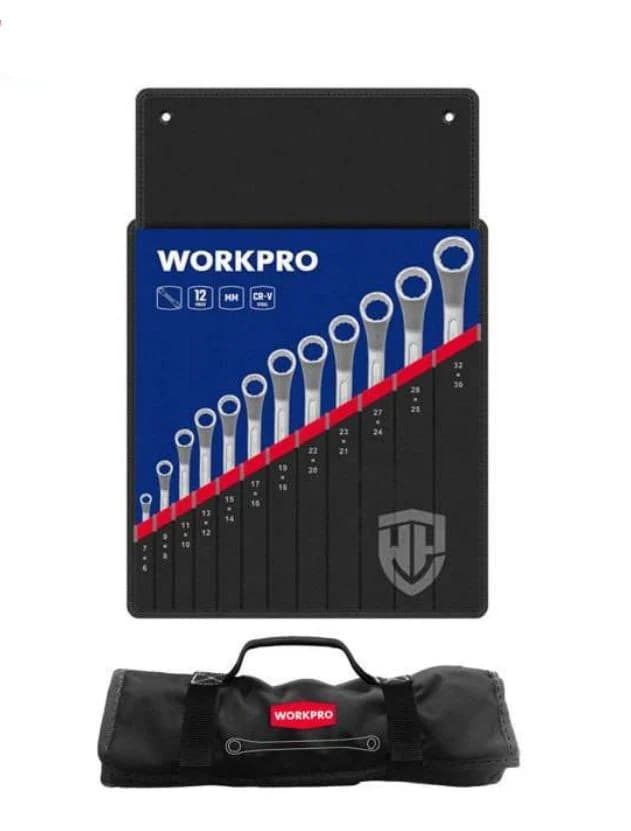 ست آچار دو سر رینگ ۱۲ عددی برزنتی برند WORKPRO ورک پرو کد کالا WP202510