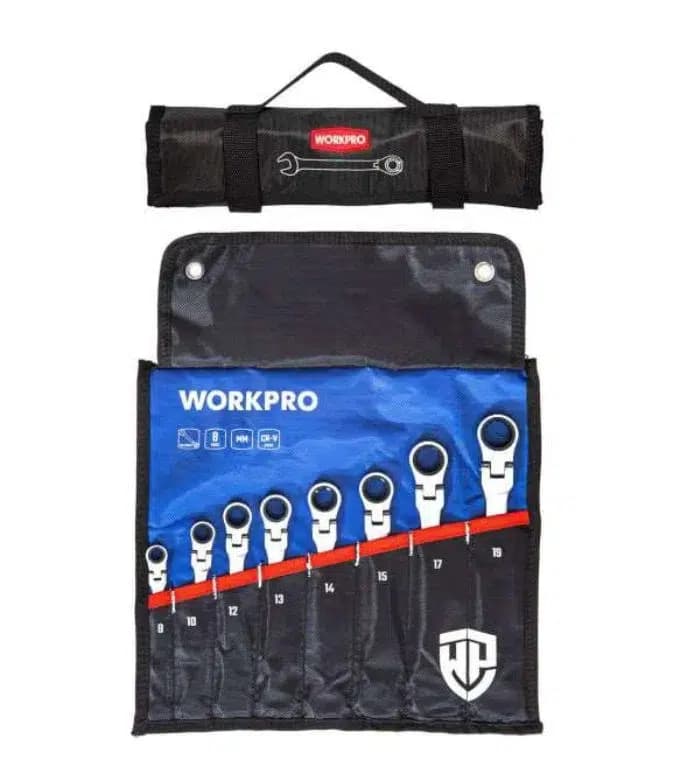 ست آچار یکسر جغجغه ۸ عددی تاشو برند WORKPRO ورک پرو کد کالا WP202587