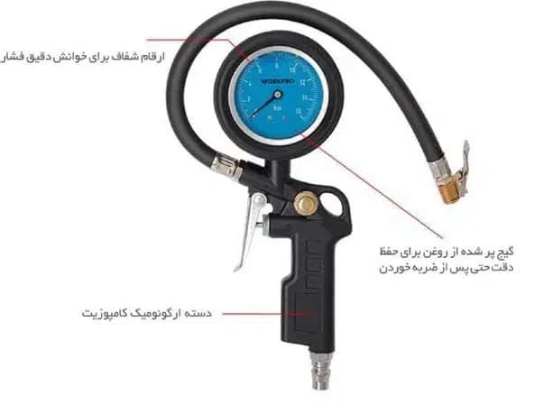 درجه باد روغنی برند WORKPRO ورک پرو کد کالا WP314063
