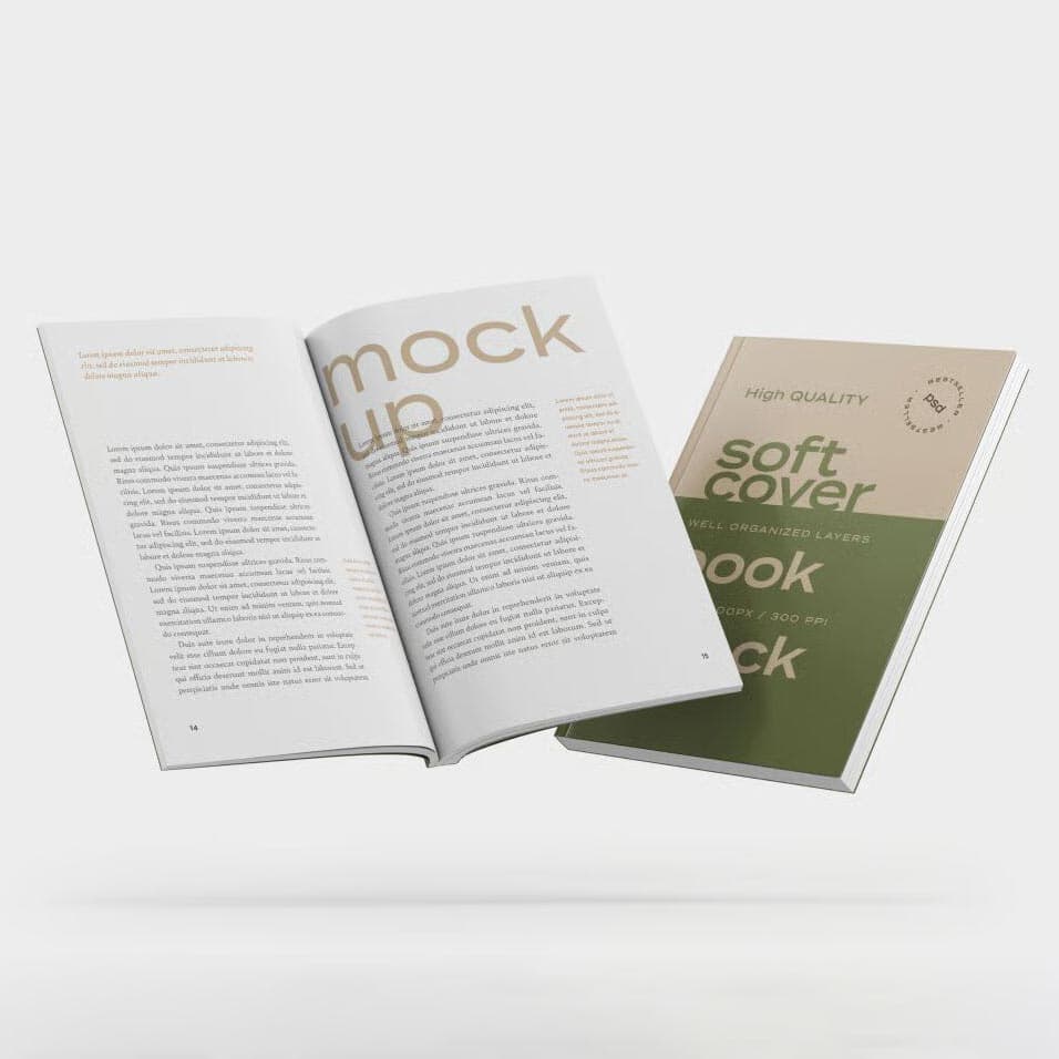موکاپ کتاب معلق — تصویر ۶