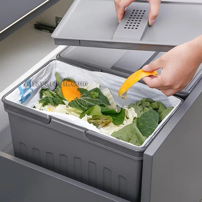 سطل آشغال سه مخزن ملونی مدل 9038 (سری Easy Fit) — تصویر ۲