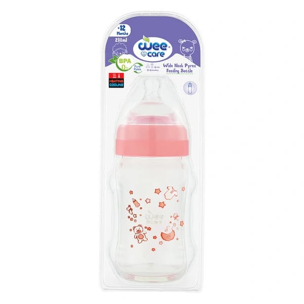 بطری شیرخوری وی کر مدل پیرکس دهانه عریض حجم 230 میلی لیتر (Wee Care-B311) — تصویر ۴