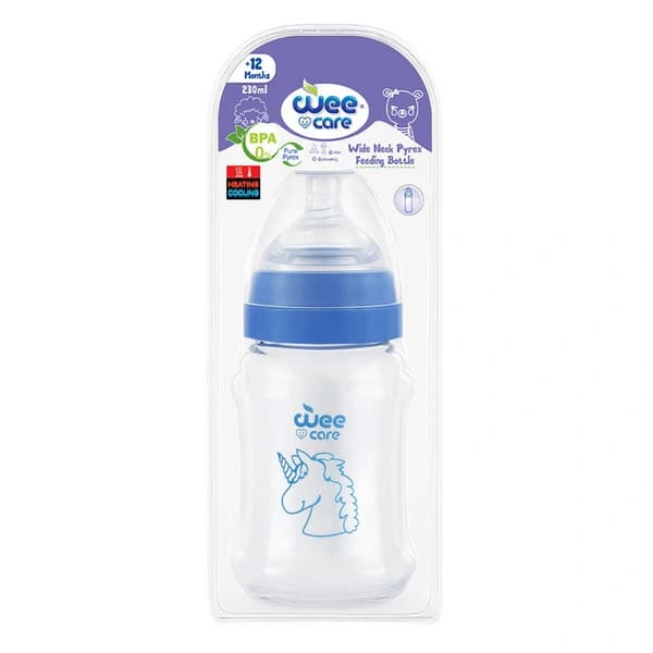 بطری شیرخوری وی کر مدل پیرکس دهانه عریض حجم 230 میلی لیتر (Wee Care-B311) — تصویر ۵