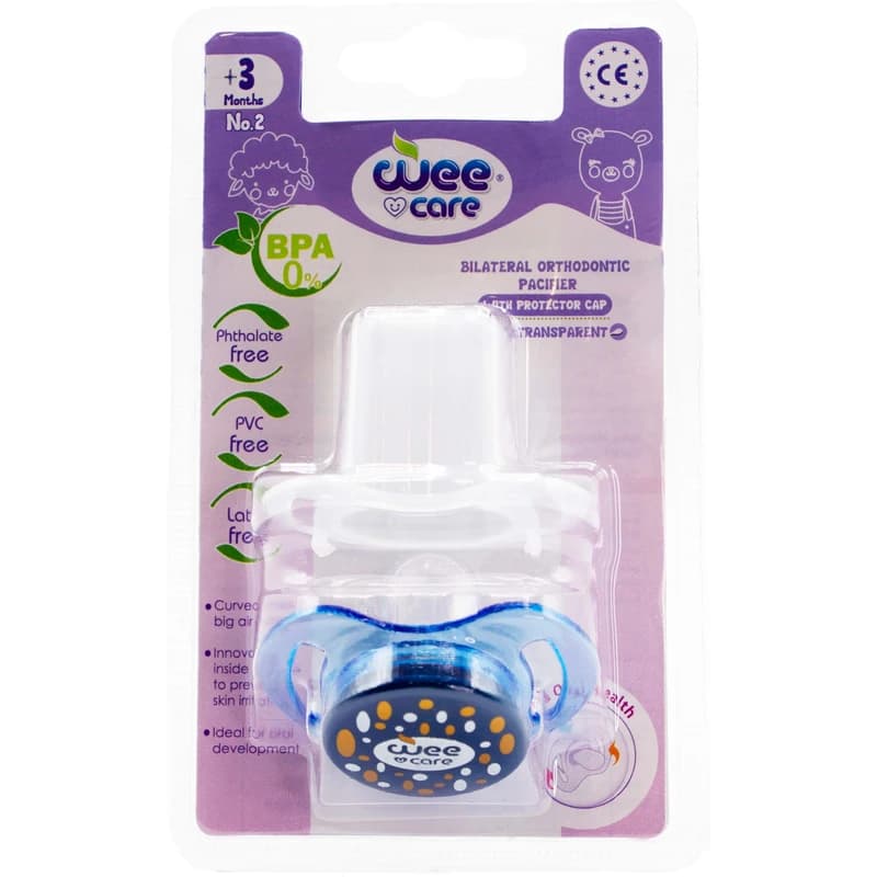 پستانک ارتودنسی وی کر مدل دربدار شفاف چاپدار Comfort سایز 3+ ماه کد P143 — تصویر ۵