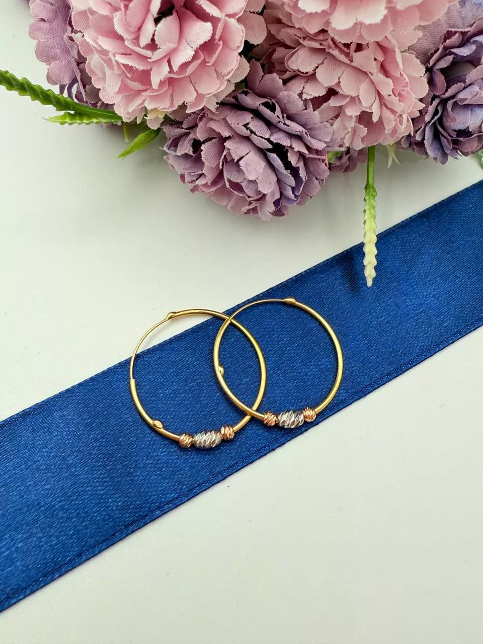 گوشواره حلقه ای سه گوی بزرگ