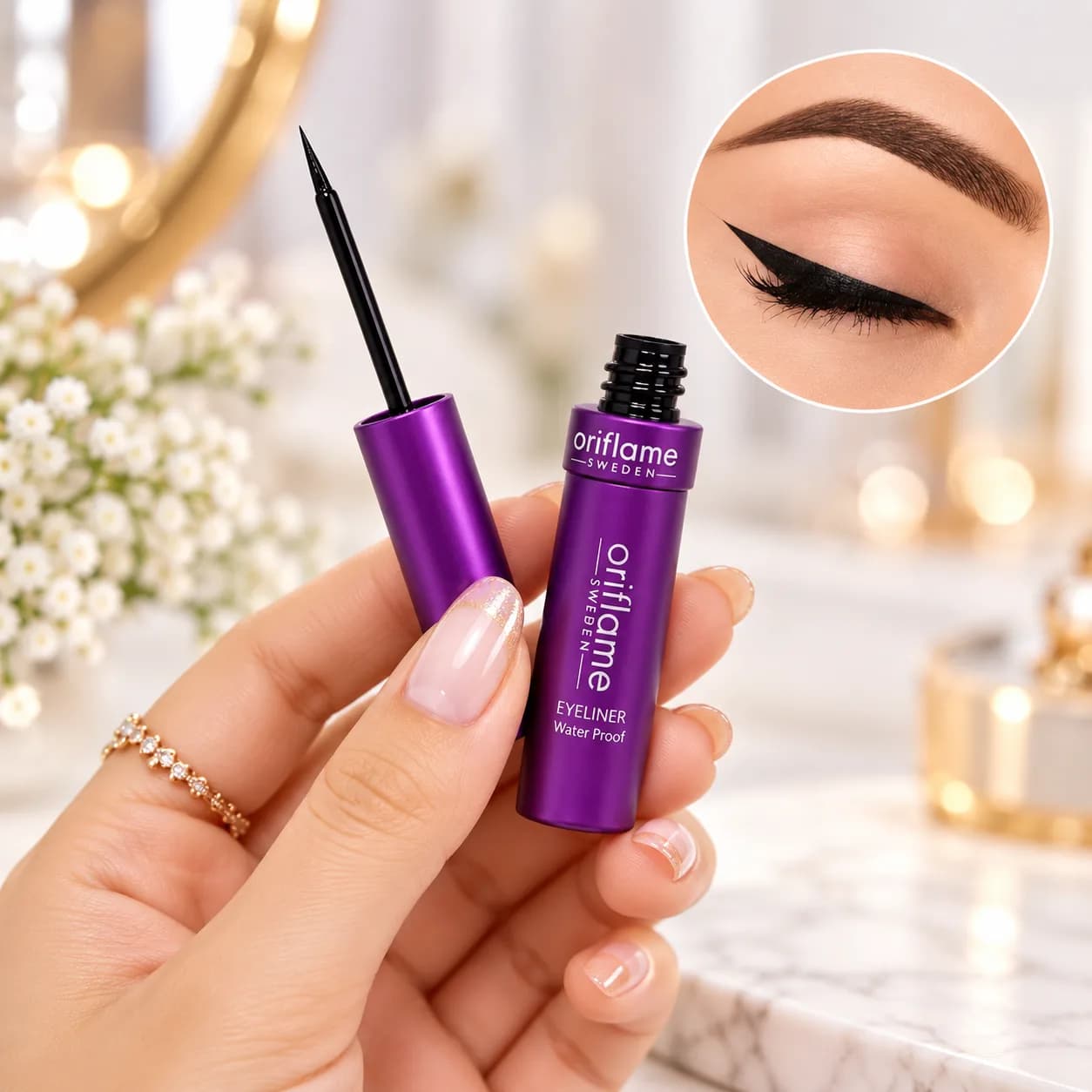 خط چشم ماژیکی ضدآب اوریفلیم ORIFLAME با ماندگاری 24 ساعته — تصویر ۳