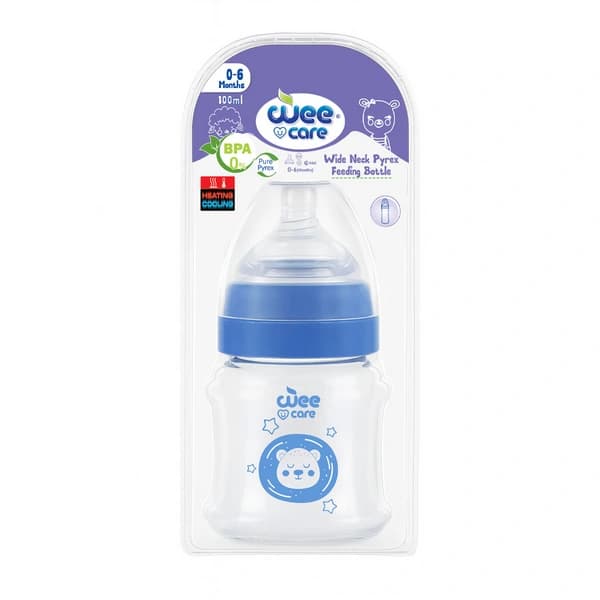 بطری شیرخوری وی کر مدل پیرکس دهانه عریض حجم 100 میلی لیتر- (Wee Care-B308) — تصویر ۴