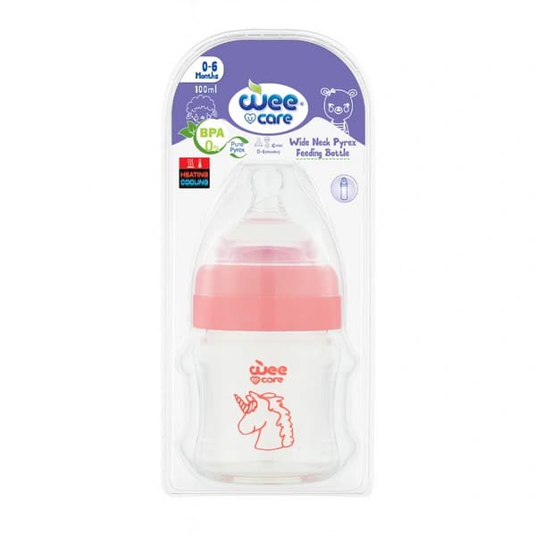 بطری شیرخوری وی کر مدل پیرکس دهانه عریض حجم 100 میلی لیتر- (Wee Care-B308) — تصویر ۵