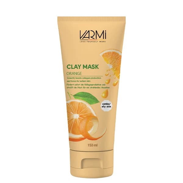 ماسک صورت خاک رس وارمی مدل تیوبی پرتقال حجم 150 میلی‌لیتر