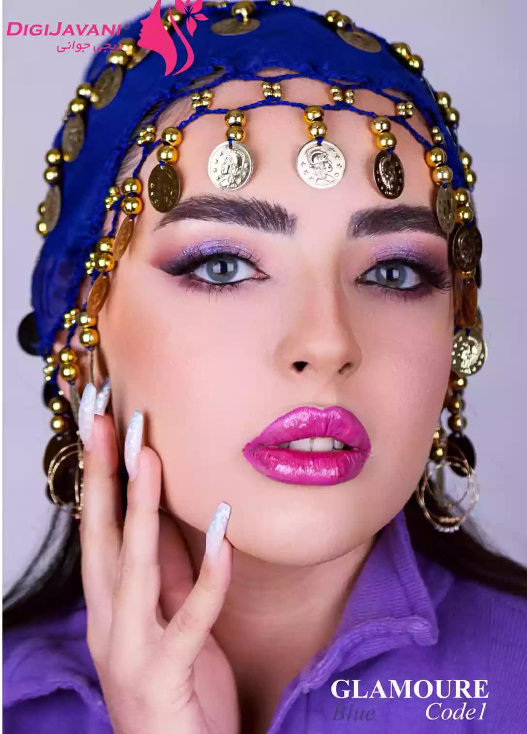 لنز چشم رنگی گلامور (GLAMOUR) مدل آبی کد 1 (Blue1) — تصویر ۳