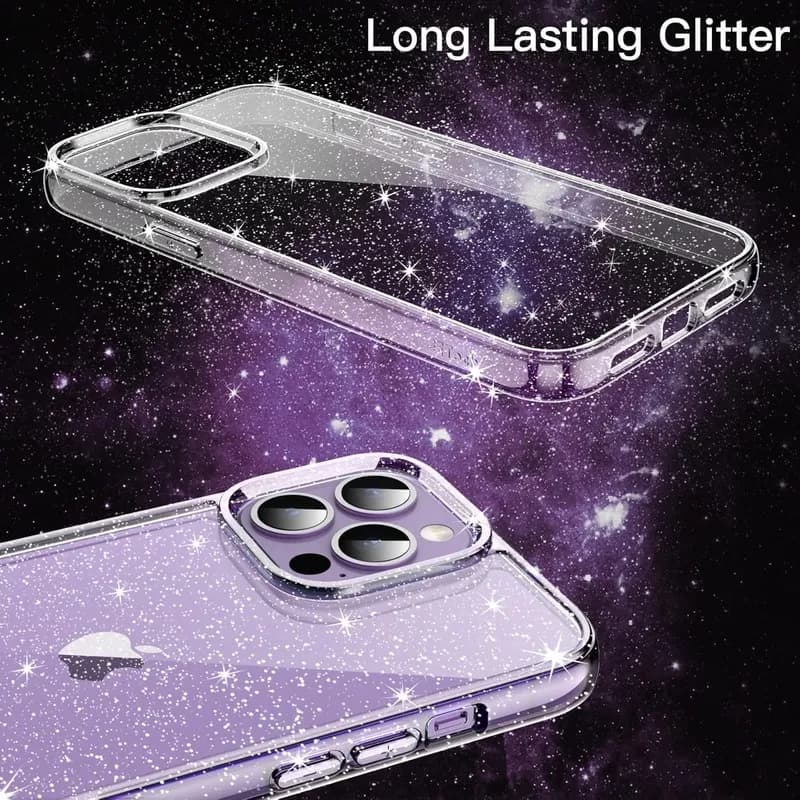 قاب شفاف اکلیلی و براق آیفون 16 پرو مدل Magic – iPhone 16 Pro Magic Clear Shiny Case