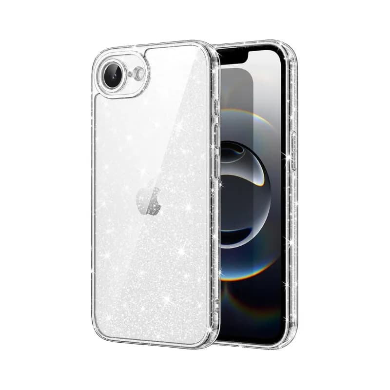 قاب شفاف اکلیلی و براق آیفون 16e مدل Magic – iPhone 16e Magic Clear Shiny Case