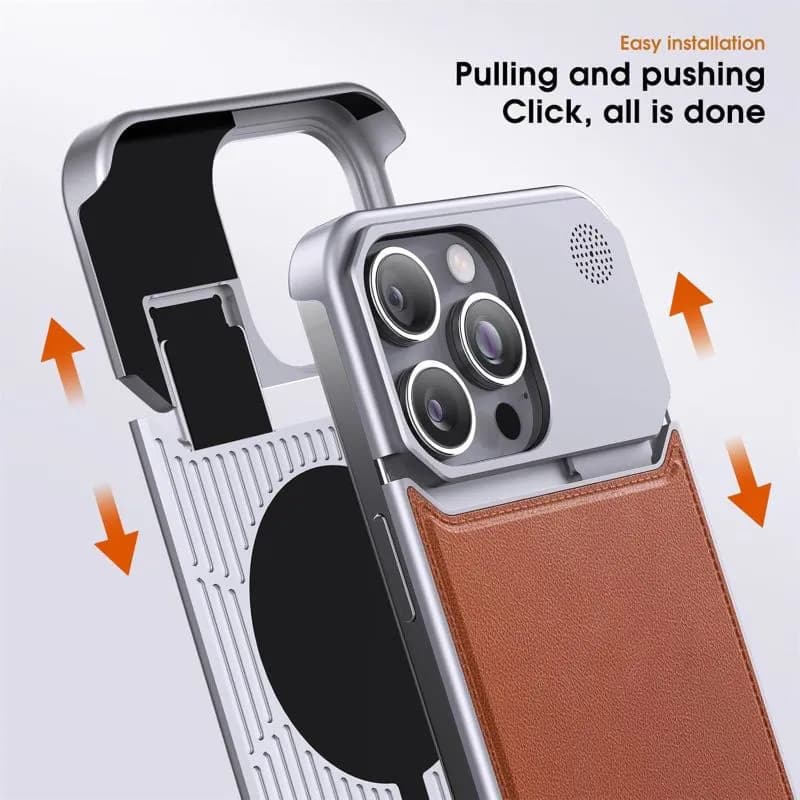 قاب مگ‌سیف چرمی آیفون 15 پرو – iPhone 15 Pro Magsafe Case