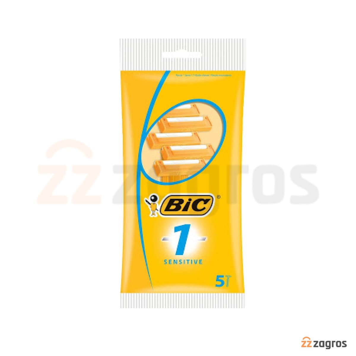 خود تراش بیک ۱ لبه مدل سنسیتیو بسته ۵ عددی BIC 1 Sensitive Orange 5 pcs (1 blade) — تصویر ۳