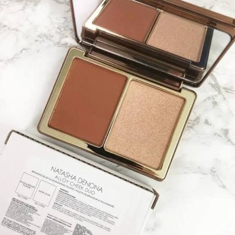پالت رژگونه و برنزر ناتاشا د نونا مدل الوی چیک دو (بدون جعبه) |Natasha denona alloy cheek duo bronze &glow palette