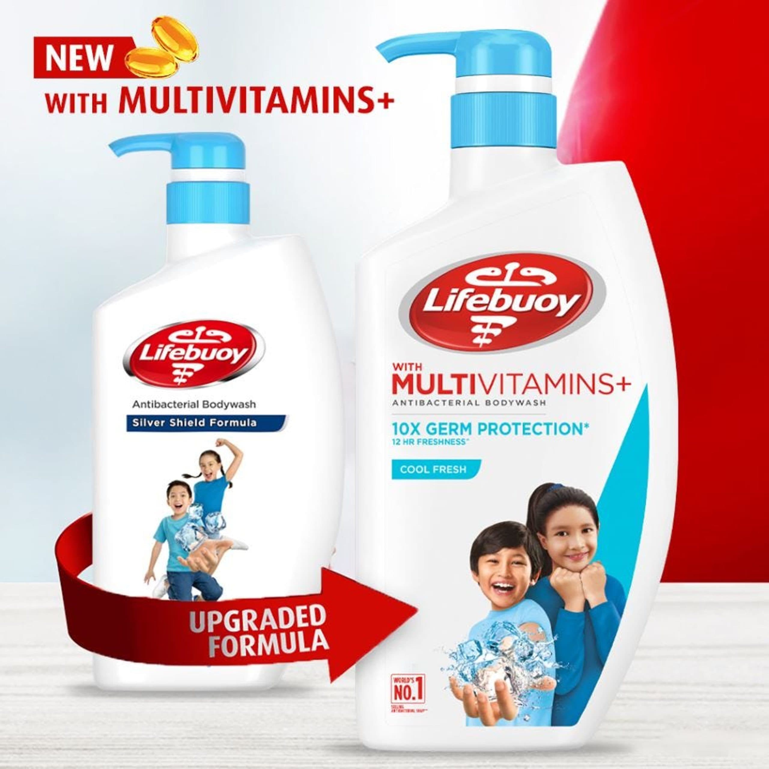 شامپو بدن خنک‌کننده و آنتی باکتریال لایفبوی مدل کول فرش Lifebuoy cool fresh active silver formula — تصویر ۲